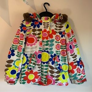 Mini Boden Floral Ski Jacket 7/8